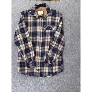 Legendary Whitetails Buck Camp Flannel Shirt Men's Small Plaid Lined